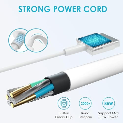 Image of 85w Replacement MG 2 T-Tip Connector Laptop Adapter Charger for MacBook Pro 13 15 17 inch Retina A1290 A1398 A1424 A1172 2012 2013 2014 2015 2016 13 inch 15 inch 17 inch MC975 MC976 ADP-85CBA