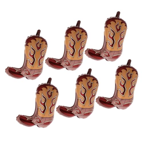 ERINGOGO 6pcs Boot Balloons for Western Party Decorations Unique Inflatable Boot Centerpieces Theme Birthday Supplies Fun Celebration Accessories for Events