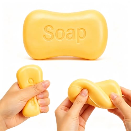 Slow Rising Simulated Stress-Relief Toy, Soft PU Sensory Fidget Toy(1, 3.7inch-Yellow)