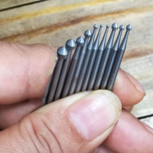 berjalan 10 Pieces Jewelry Setting Cutters - 3/32 Inch Shank Stone Setting Cutter Cylinder - Cone Shaped Lapidary Tools - Image 2