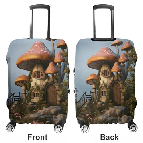 Travel Luggage Cover Elastic Suitcase Protector Anti-Scratch Washable Mushroom Garden Luggage Sleeve Tsa Approved Carry on Covers Baggage Cover Fits 18-32 Inch Luggages3