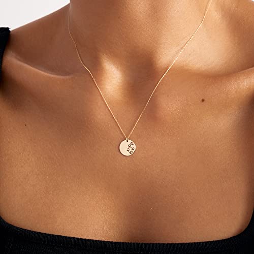 14K Real Gold Paw Print Necklace For Women | 14K Solid Gold Pet Animal Necklace | Cat And Dog Paw Pendant Necklace | Dainty Memorial Jewelry | Gifts For All Occasions, 18" #TOP1