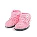 DZT1968® Baby Girl Crochet Knit Keep Warm Floor Socks Shoes Boots (3-12 Months) (Pink)