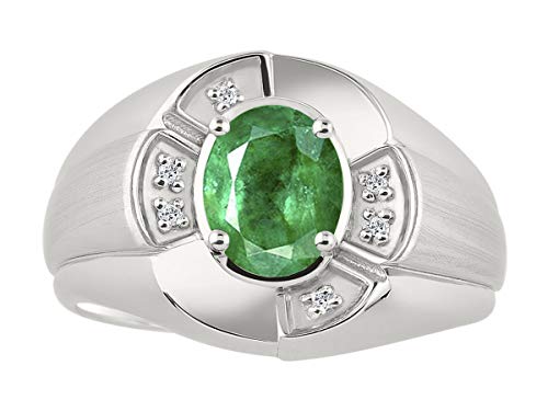 Bague émeraude ovale Rylos en argent 925 anti-ternissement