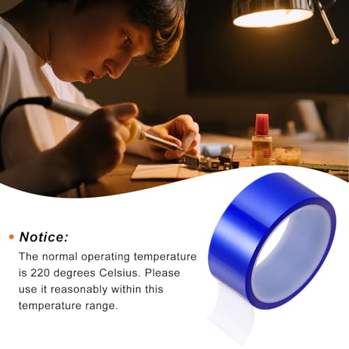 Image of HARFINGTON 2 Rolls Heat Tape High Temperature Heat Resistant Tape 40mmx33m(108ft) Sublimation Thermal Heat Transfer Tape for Sublimation Press No Residue, Blue