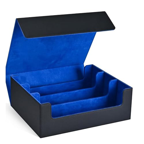NEWFUN Magnetic Deck Box,Deck Box Magic,Caja Cartas Magic,Organizador de cartas coleccionables, con capacidad para más de 1800 cartas, Flip Caja de Almacenamiento