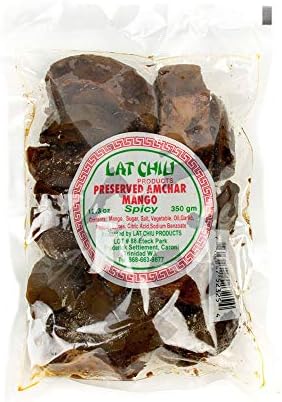 Lat Chiu Preserved Fruit - Trinidad & Tobago Snacks (Preserved Amchar Mango (Spicy), 1 Pack)