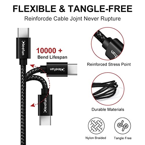 Usb A To Usb C Cable Fast Charging, [5-Pack, 3/3/6/6/10 Ft] Cleefun Type C Fast Charger Power Cord Compatible With Samsung Galaxy Note 9 10 20, S9 S10 S20 S21 Ultra S10E, Ps5 Controller, Nylon Braided #TOP2