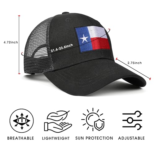 Image of Adjustable State Flag Trucker Hat Mesh Baseball Cap with Embroidered Patch for Men Women