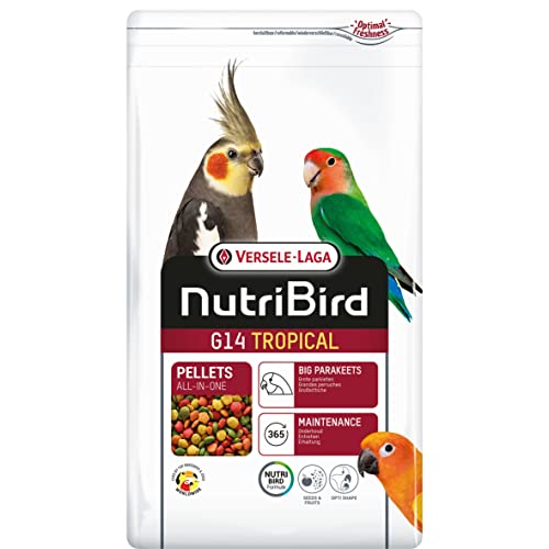 VERSELE-LAGA - NutriBird G14 Tropical - Granulés Extrudés - Aliment d'entretien pour Grande Perruche - Multicouleurs - 3kg