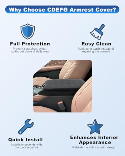 Image of CDEFG for 2025 2026 Mitsubishi Outlander Center Console Cover, for Mitsubishi Outlander GN (ES /SE /SEL /Trail Edition /Platinum) Accessories, Console Protector Leather Armrest Cover