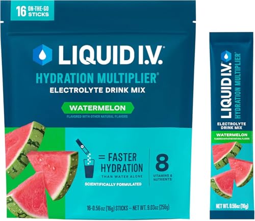 Liquid I.V. Hydration Multiplier - Watermelon | Electrolyte Powder Drink Mix | 1 Pack (16 Servings)