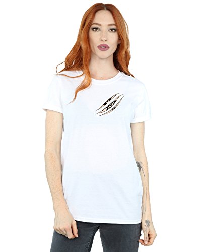 Absolute Cult Supernatural Women's Symbol Scratch Boyfriend Fit T-Shirt Small White