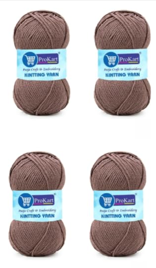 Image of ProKart Premium 4 Ply Woolen Knitting Yarn, Light Wine (100g x 4 Pack). Soft Yarn for Knitting, Crochet and Crafts. Ideal for Sweaters, Scarves, Hats, Baby wear, Purses and DIY Projects.