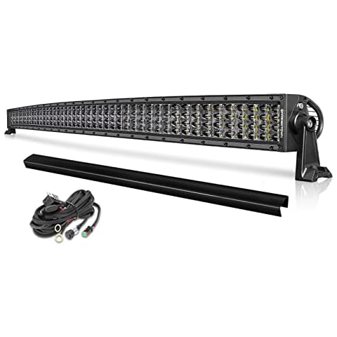 50 inch Curved Light Bar, OFFROADTOWN 768W Off Road LED Lights Curved Roof Light Kits Quad Row Driving Light Combo Beam for Truck Pickup SUV Bronco Honda Toyota Can-Am Cover