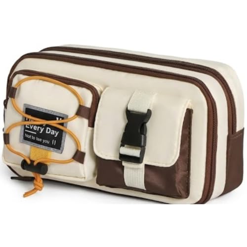 Image of Vizaro Large Capacity Pencil Pouch, Multi-Pocket Kawaii with Zipper