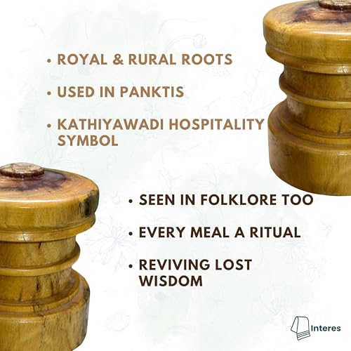 Image of InteRES Dhichaniyu - Traditional Kathiyawadi Wooden Eating Support | A Legacy of Gujarat's Dining Rituals | Inspired by Ayurveda | Unique Wooden Gift for Ayurveda & Culture Lover | Knee Support