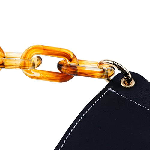 Tsnamay Pu Leather Portable Cup Holder, Pu Leather Cup Sleeve Coffee Cup Holder With Handle,Black + Amber Chain #TOP4