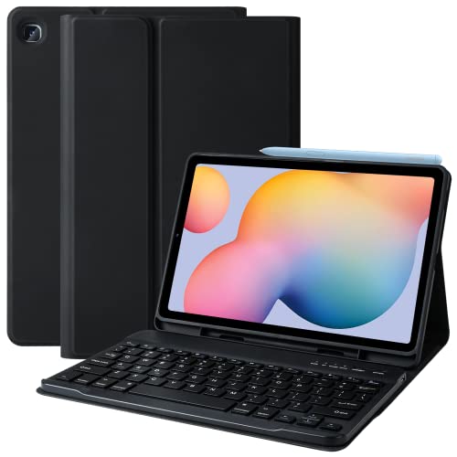 Soportes Para Tablets Funda con Teclado para Samsung Galaxy Tab S6 Lite 10.4 2020(SM-P610/P615),Soporte para lápiz y Teclado Inalámbrico...