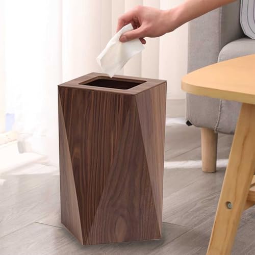 Caneca de basura de madera 14L con cubeta interior plástica miniatura 5