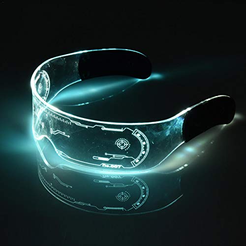 XIAMUSUMMER Halloween LED lichtgevende bril - Neon Bril - Cyberpunk LED Vizier Bril - Futuristische Elektronische Vizier… - Image 8
