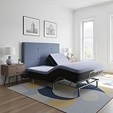 Bridgevine Home 12 inch Refresh Split Flex Memory Foam Hybrid Mattress and Adjustable Base Bundle, Queen Size