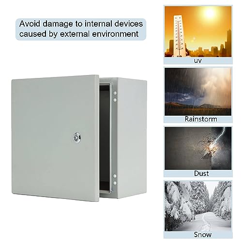 Electrical Enclosures 12”Hx12”Wx8”D Nema 4X Steel Electrical Box W/Removable Inner Panel,Water & Dust Proof Ideal For Outdoor/Indoor Electrical Junction Box. #TOP3