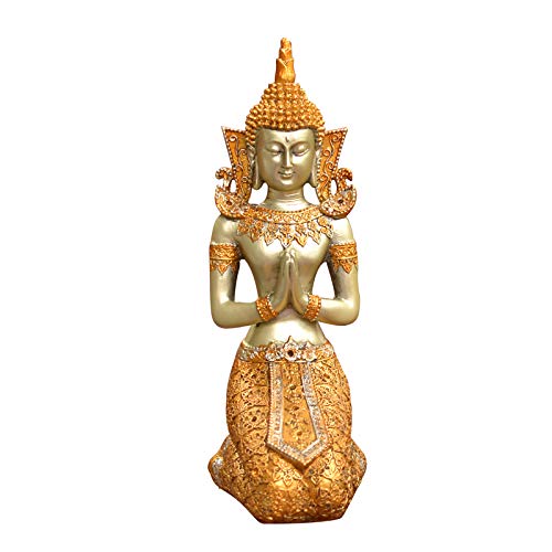 Amazon.co.jp: 置物 タイの神様 膝をついて祈る姿 アジアン風 民族調