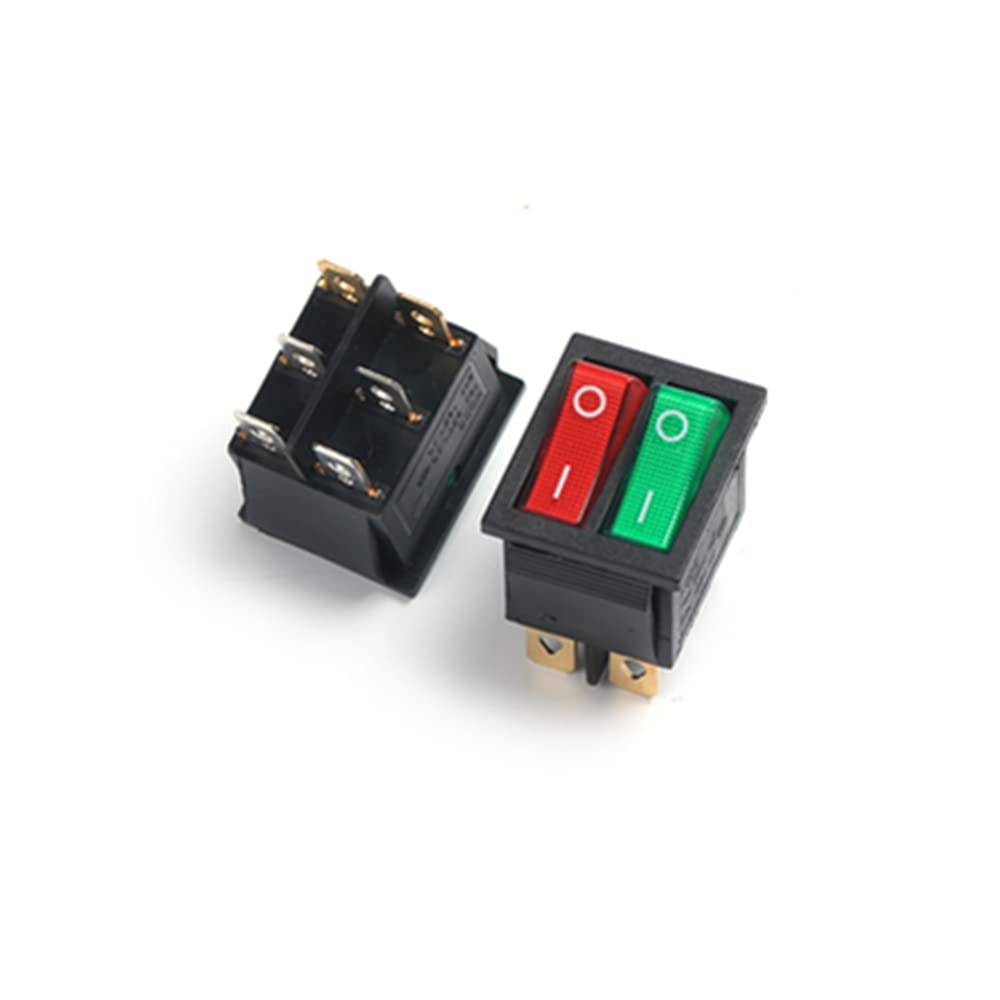 Oiyagai 10 Pezzi KCD4 Luce Rossa 6 Pin AC 250 V 10 A 125 V 16 A 2 Posizioni DPDT Interruttore a Bilanciere per Barca per Auto, Moto Oiyagai 10 Pezzi KCD4 Luce Rossa 6 Pin AC 250 V 10 A 125 V 16 A 2 Posizioni DPDT Interruttore a Bilanciere per Barca per Auto, Moto