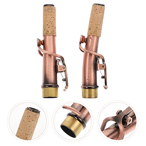 Faruta 2Pcs Durable Copper Sax Neck Golden Metal Saxophone Neck Set With Curved And Straight Neck For Saxophone Instrument (Color : Coppery) #TOP6