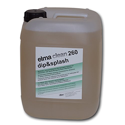 Elmasonic 800 0073 Elma Clean 260 Dip &Splash Ultrasonic Cleaner Solution Concentrate - Industrial Cleaning Fluid for Sensitive Parts, 10L/2.5 Gallons