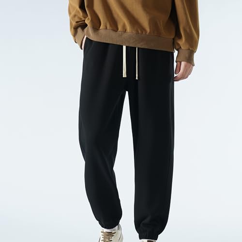 Men's Lightweight Cotton Sweatpants with Pockets Drawstring Joggers Workout Pants for Lounge,Gym,Running4