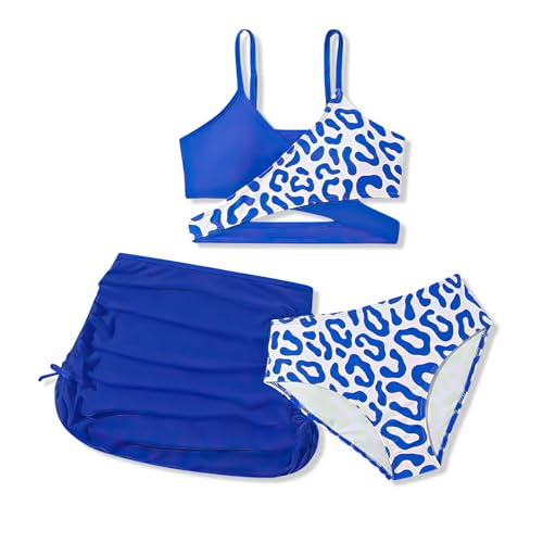 Image of Girls Swimsuit Double Strap High Waist Sporty Bikini Swimsuits Summer Beach 2 Piece Bikini Sets Size 11-15 Years