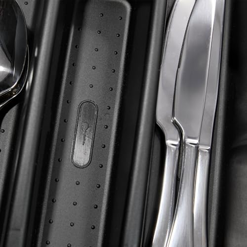 madesmart Silverware Tablett, aus der Carbon-Kollektion, antimikrobiell, weiches Innenfutter und rutschfester Gummiboden, BPA-frei, Mini