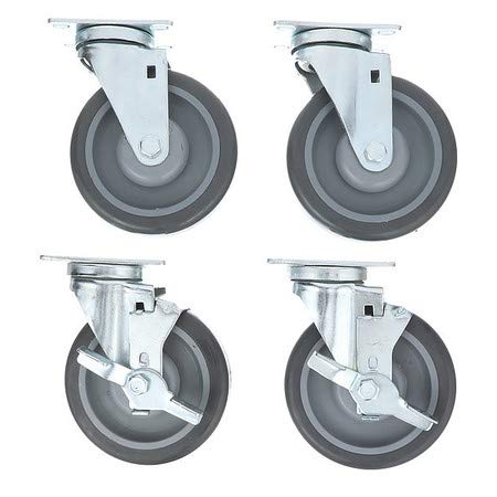 Caster Kit,Med Duty 2-3/8"x3-5/8" Plate