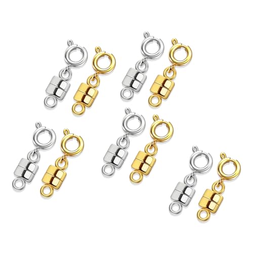 Mirhua ネックレス 延長用金具 磁石磁気クラスプ アク ネット留め具 首飾り 単装着 接続端 DIY用 簡単装着 クラフト作り (10個入り)の画像