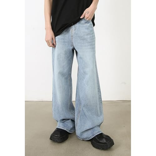 Men's Baggy Jeans Hip Hop Skater Jeans Vintage Dance Skateboard Pants Loose Fit Denim Jeans2