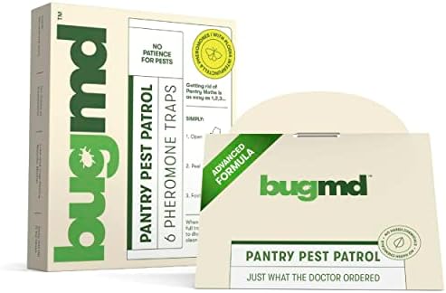 BugMD Pantry Pest Patrol (6 Count) - Moth Traps for Kitchen, Pantry Moth Trap, Bug Trap, Moth Traps for House Pantry, Get Rid of Pantry Moth, Kitchen Moth Trap Killer