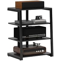 HOMCOM HiFi Stand 4-Tier Media Storage Shelf up to 28 Inch TVs Black