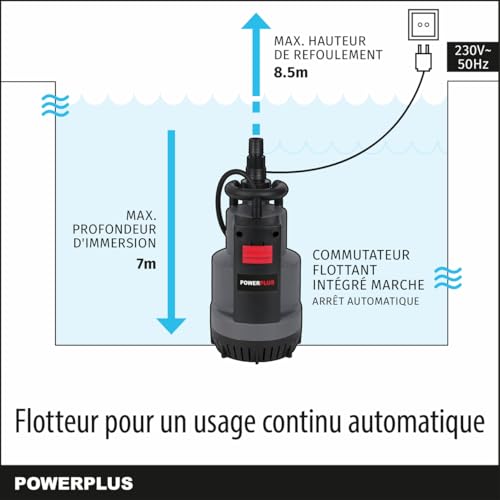 Pompe submersible Powerplus pour vider votre piscine ou puits