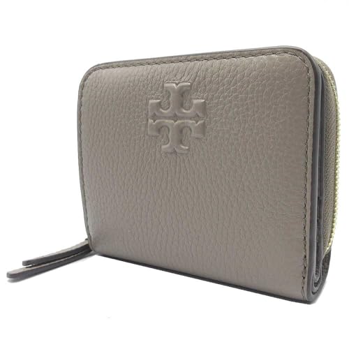 Tory Burch Womens 146463 Pebble Leather Thea Bi-Fold Zip Around Wallet, (Gray Heron) - Main Image