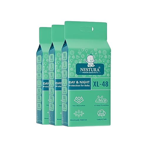 Image of Baby Diaper Pants Extra Large (XL) Pack of 3, 144 Count, (12-18 kg)