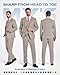MY'S Men's 3 Piece Slim Fit Suit Set, One Button Solid Jacket Vest Pants with Tie Beige