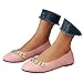 Imagen de Genérico Bailarinas Mujer Moda Flats Vintage Zapatos Planos Manoletinas Elegantes Ballet Comodos Bailarinas Transpirables Respetuoso Casual Rosa Claro 42