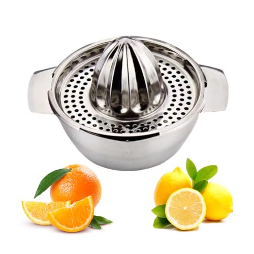 Vastsea Presse Agrumes Manuel, Presse Orange Manuel Inox, avec Récipient, Robuste Presse Citron Orange Pamplemousse Presse Fruits Extracteur de Jus, Lavable au Lave Vaisselle
