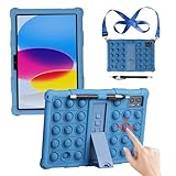 HminSen Case for AISLPC A55-2/WDYQJE A55/TABWEE T20 10.1 inch Tablet,Soft Silicone Adjustable Stand Cover for xiskt A5502/ApoloSign EM101A/TabneraX UTbook 10.1 Inches Tablet (Blue)