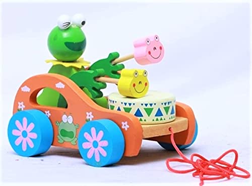 Prime Choice Toys Wooden Drum Musical Pull Along Toy, Baby Early Walking Pull Toy, Rope Toy for Babies, Walking Toy Vehicle for Babies Wood, Multi Color (Pack of 1) (Frog) (B09G66HMLD) Amazon Price History, Amazon Price Tracker