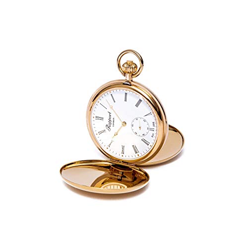 Rapport London, Double Hunter Style Pocket Watch Gold Plated #TOP1