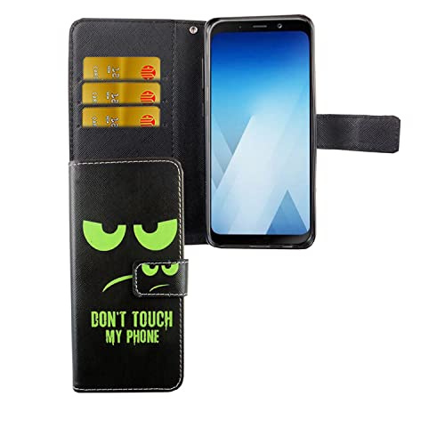 Étui Galaxy A8 2018 König Design en cuir synthétique vert avec porte-cartes
