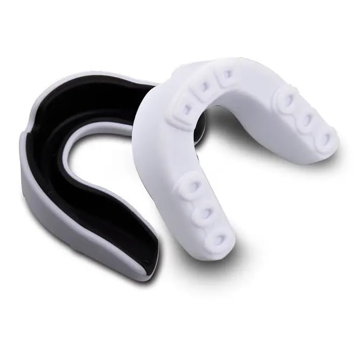Mouthguard for Sports, Football Boxing, MMA, Wrestling, Hockey, Lacrosse and Other Contact or Combat Sports (White)